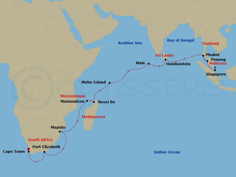 Itinerary map