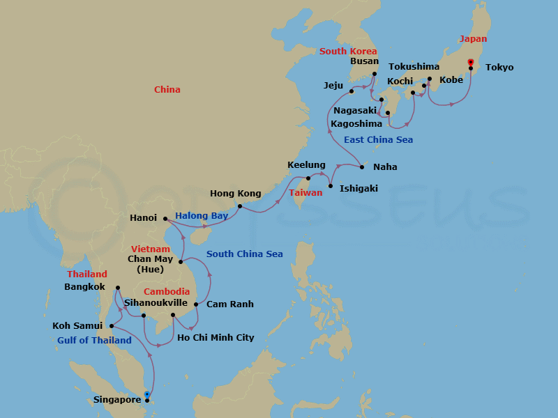 Itinerary map