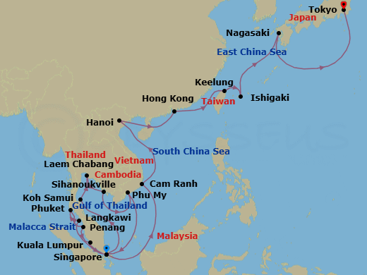Itinerary map