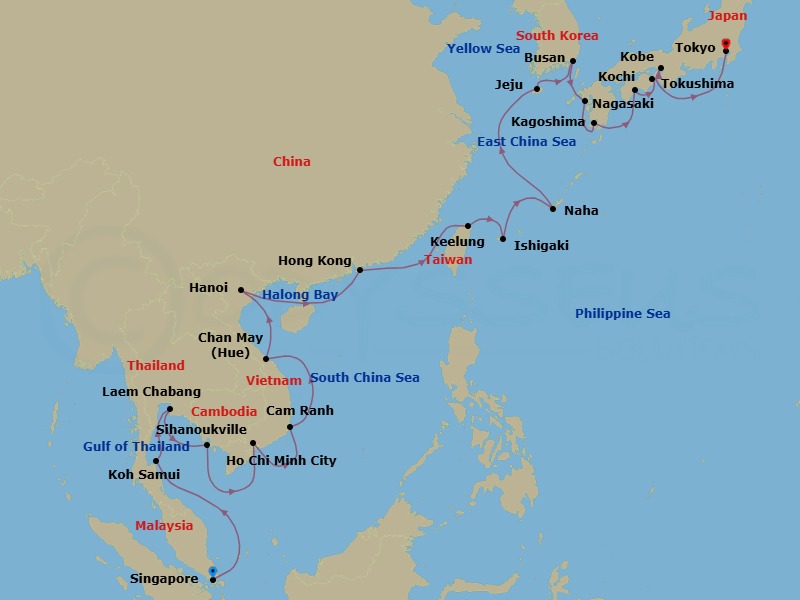 Itinerary map