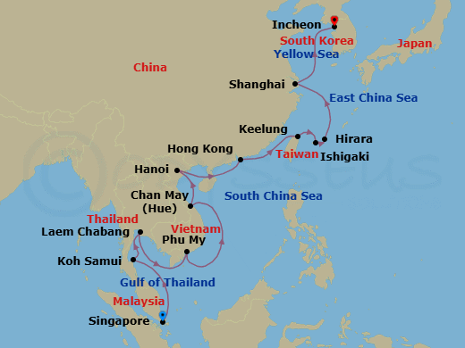 Itinerary map