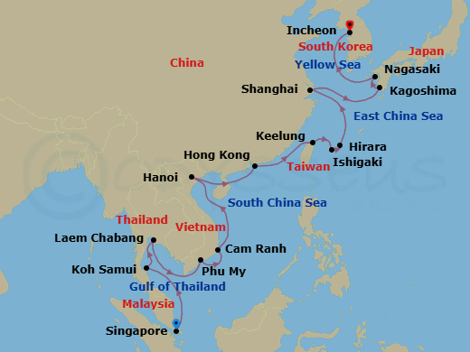 Itinerary map