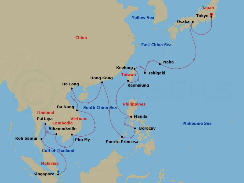 Itinerary map