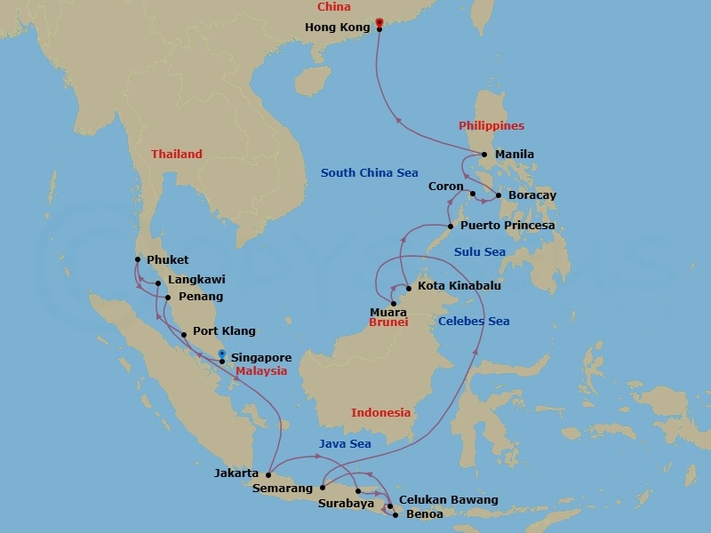 Itinerary map