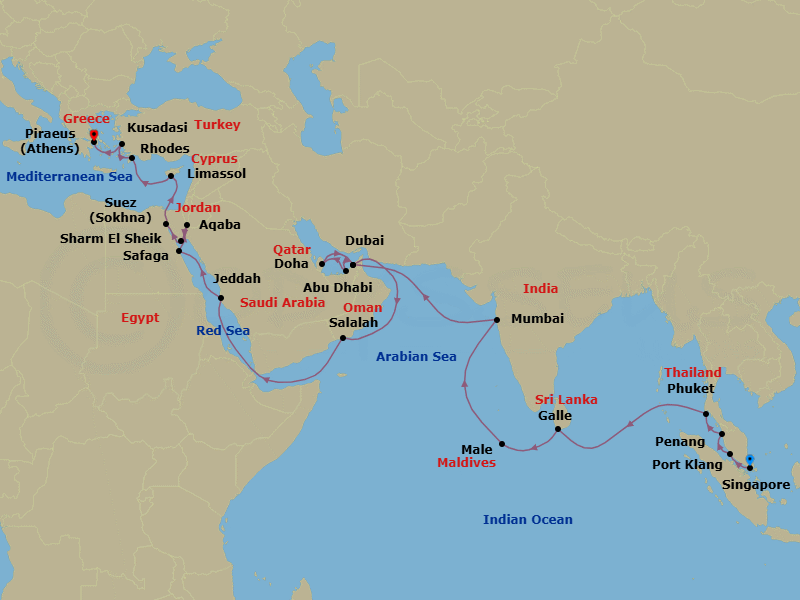 Itinerary map