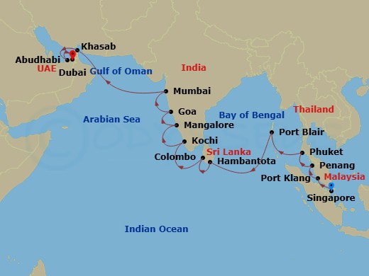 Itinerary map