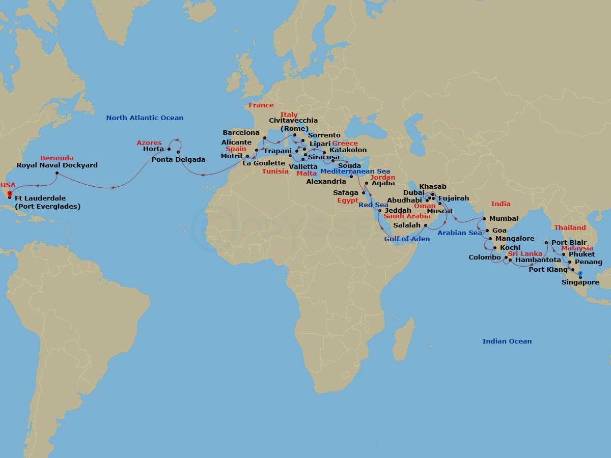 Itinerary map