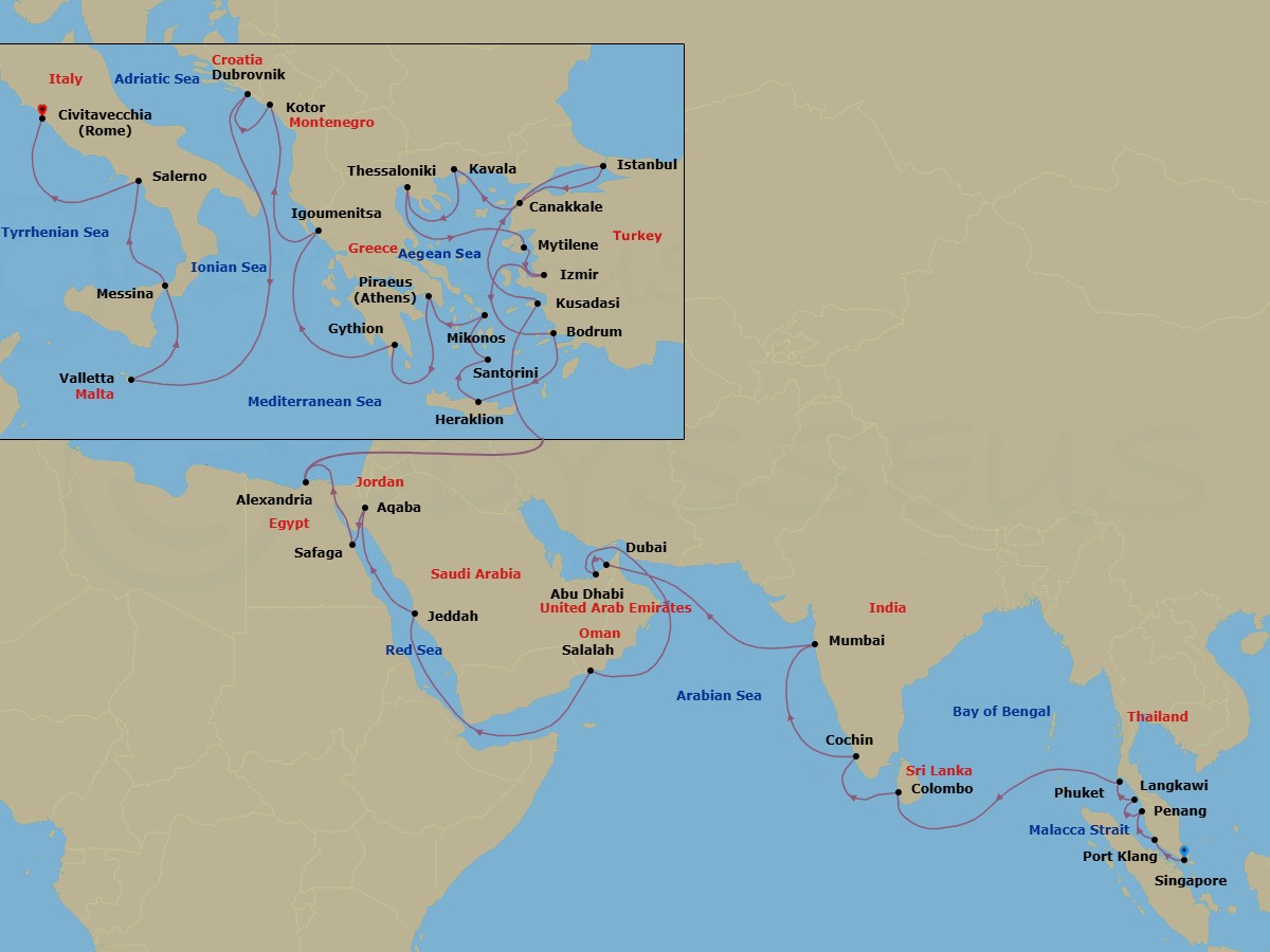 Itinerary map