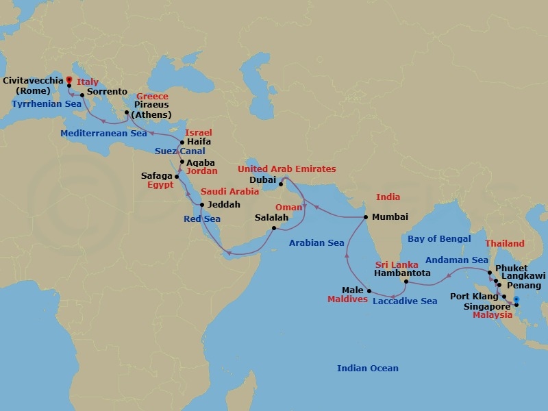 Itinerary map