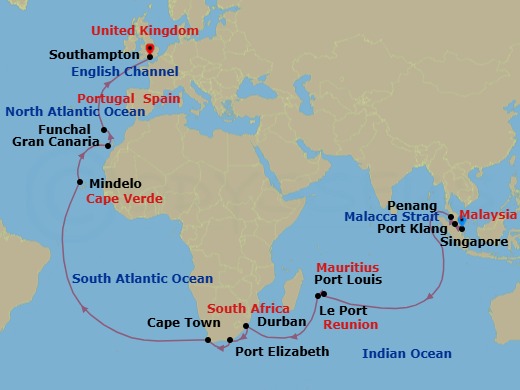 Itinerary map