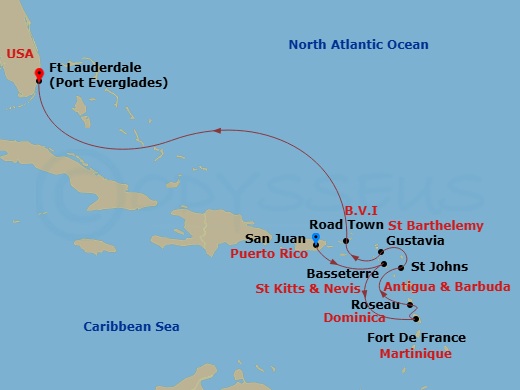 Itinerary map