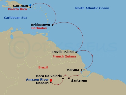 Itinerary map