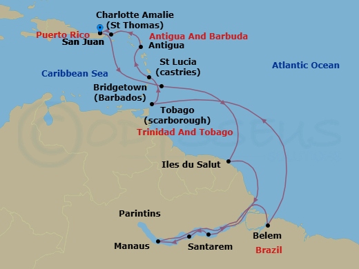 Itinerary map