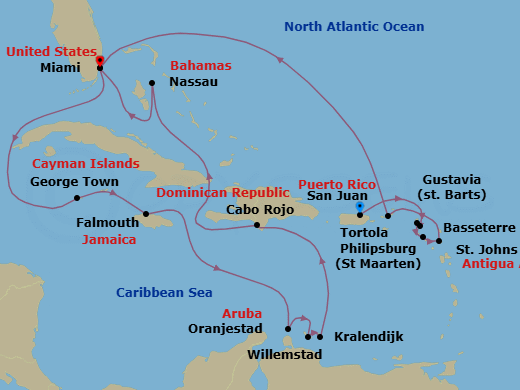 Itinerary map