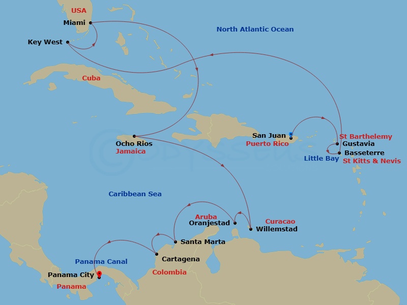 Itinerary map
