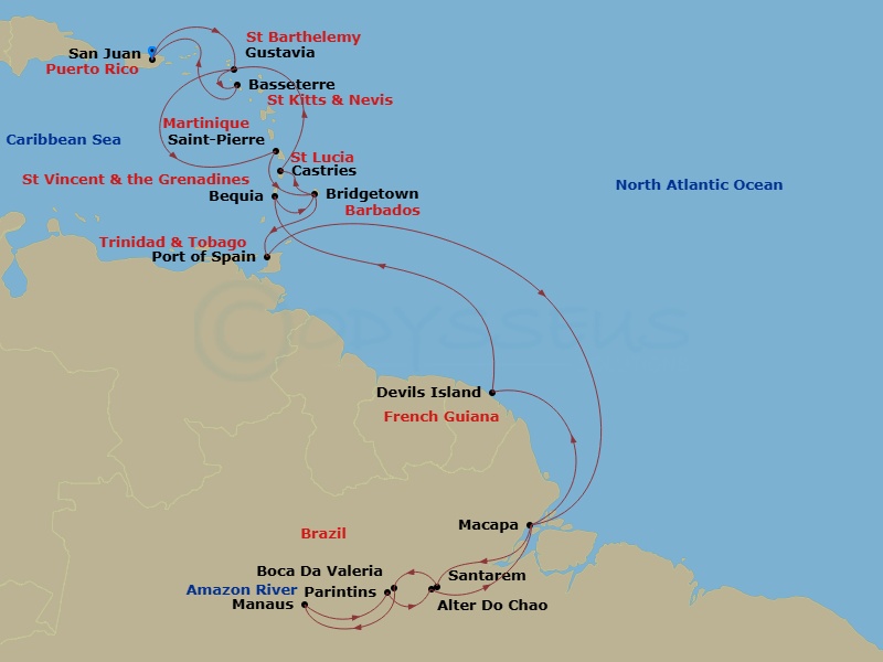 Itinerary map