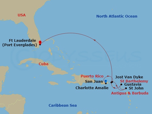 Itinerary map