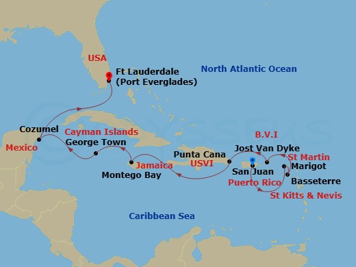 Itinerary map