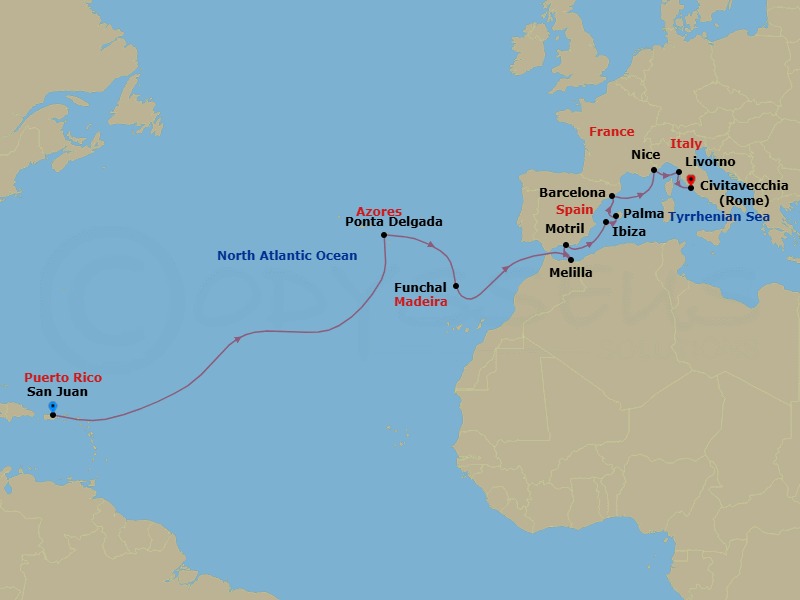 Itinerary map