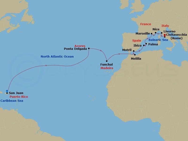 Itinerary map