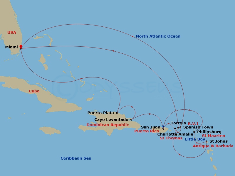 Itinerary map