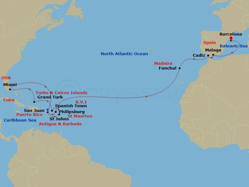 Itinerary map