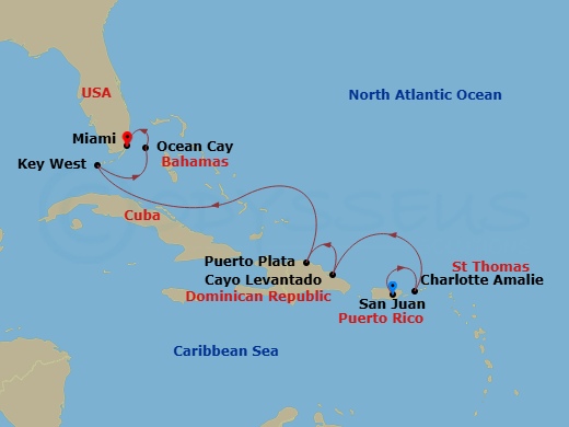 Itinerary map