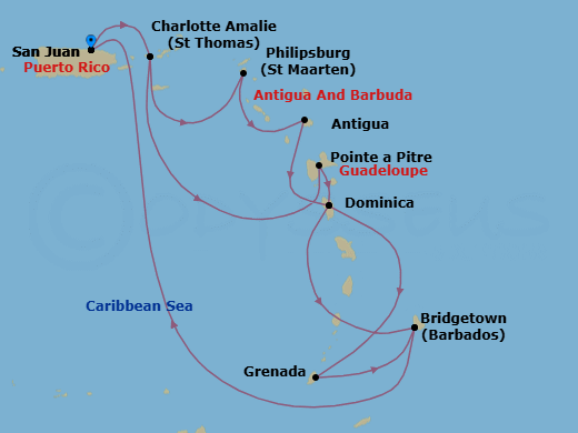 Itinerary map