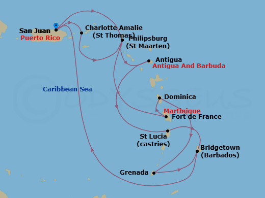 Itinerary map