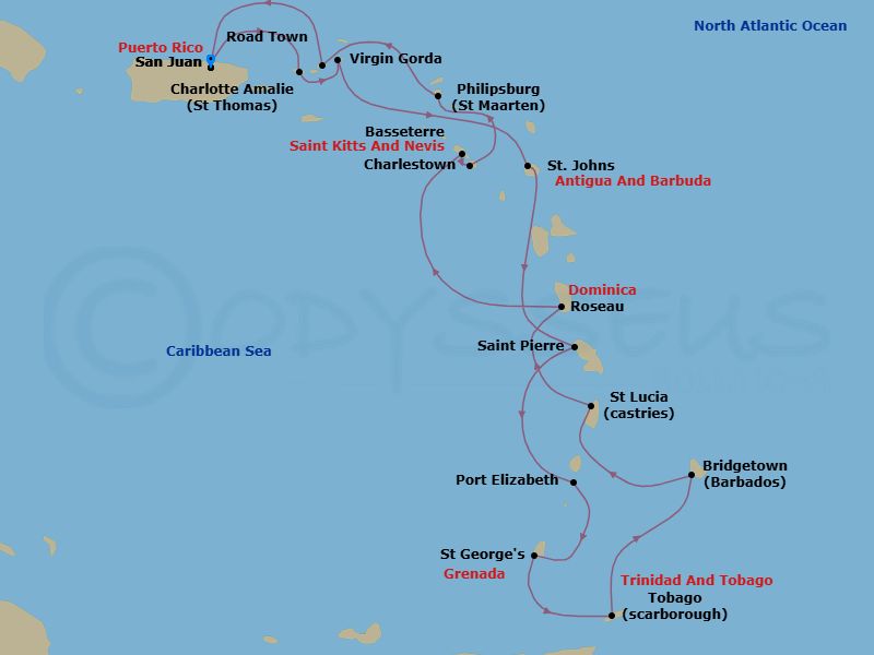 Itinerary map