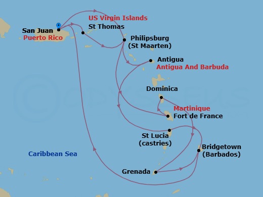 Itinerary map
