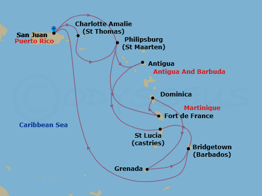 Itinerary map