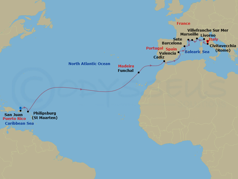 Itinerary map