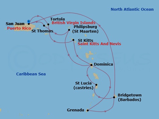 Itinerary map