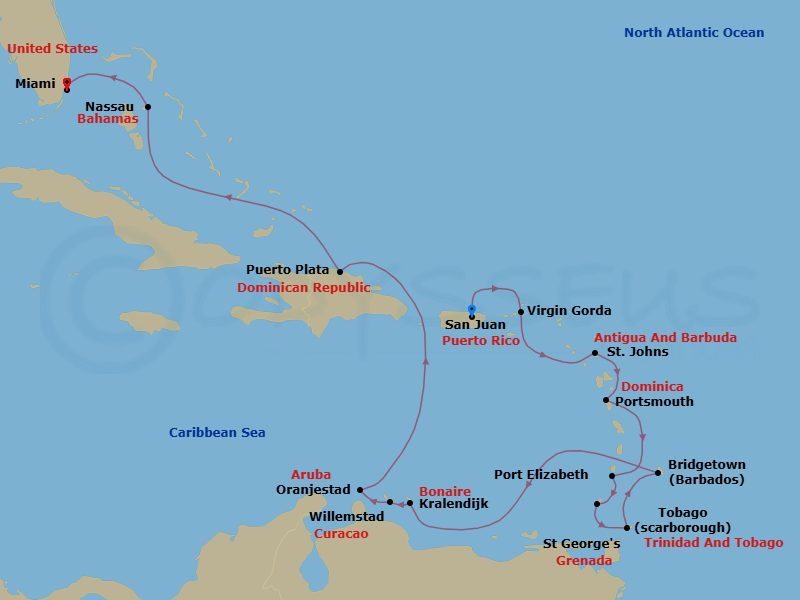 Itinerary map