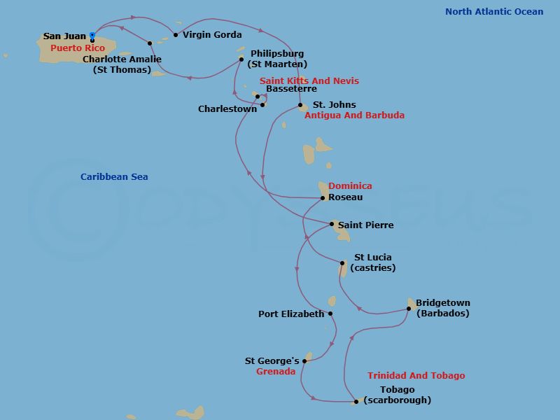 Itinerary map