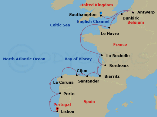 Itinerary map