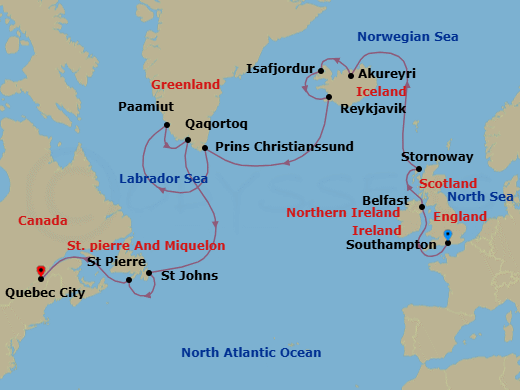 Itinerary map