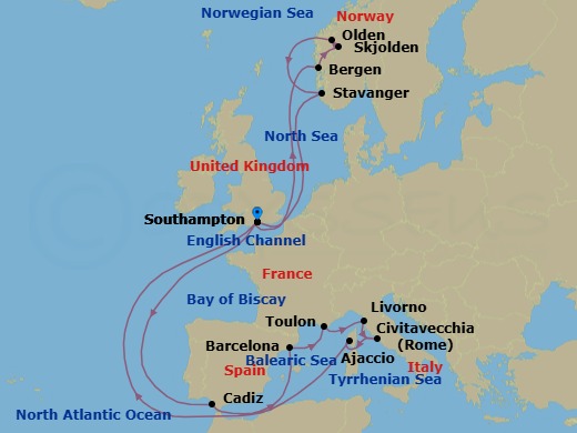 Itinerary map