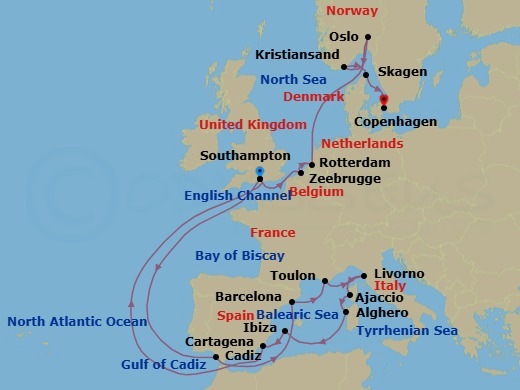 Itinerary map