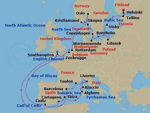 Itinerary map