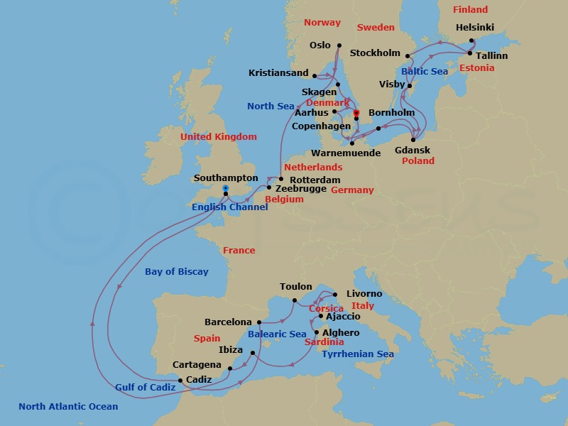 Itinerary map