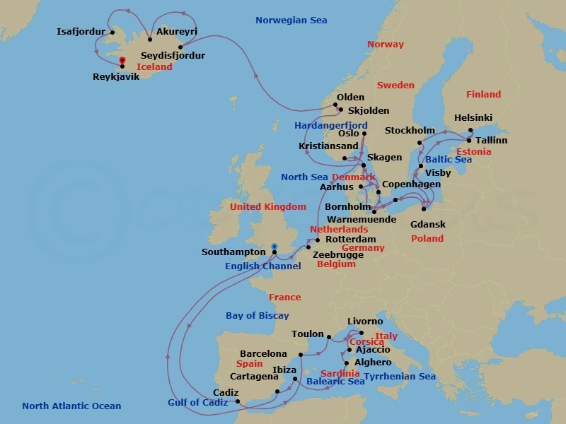 Itinerary map