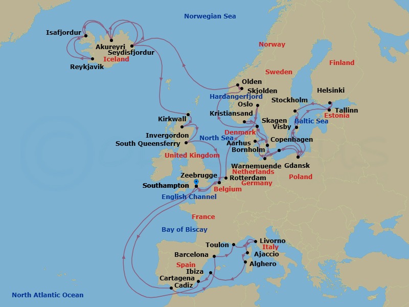 Itinerary map