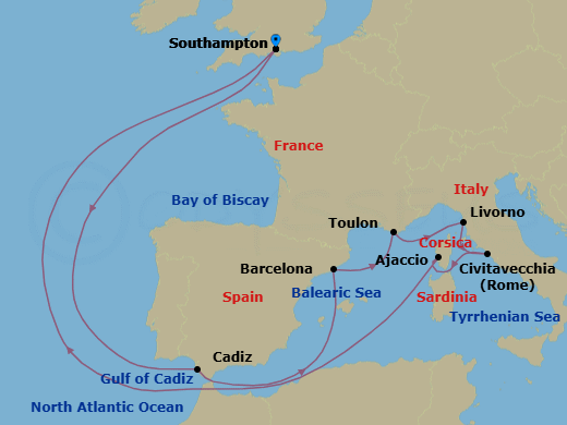 Itinerary map