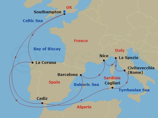 Itinerary map