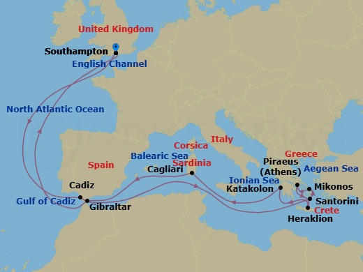 Itinerary map