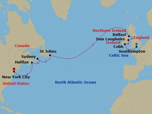 Itinerary map