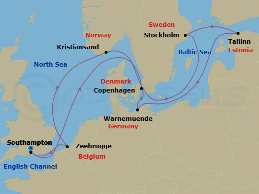 Itinerary map
