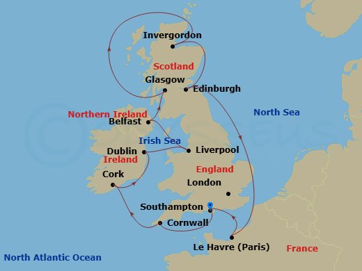 Itinerary map